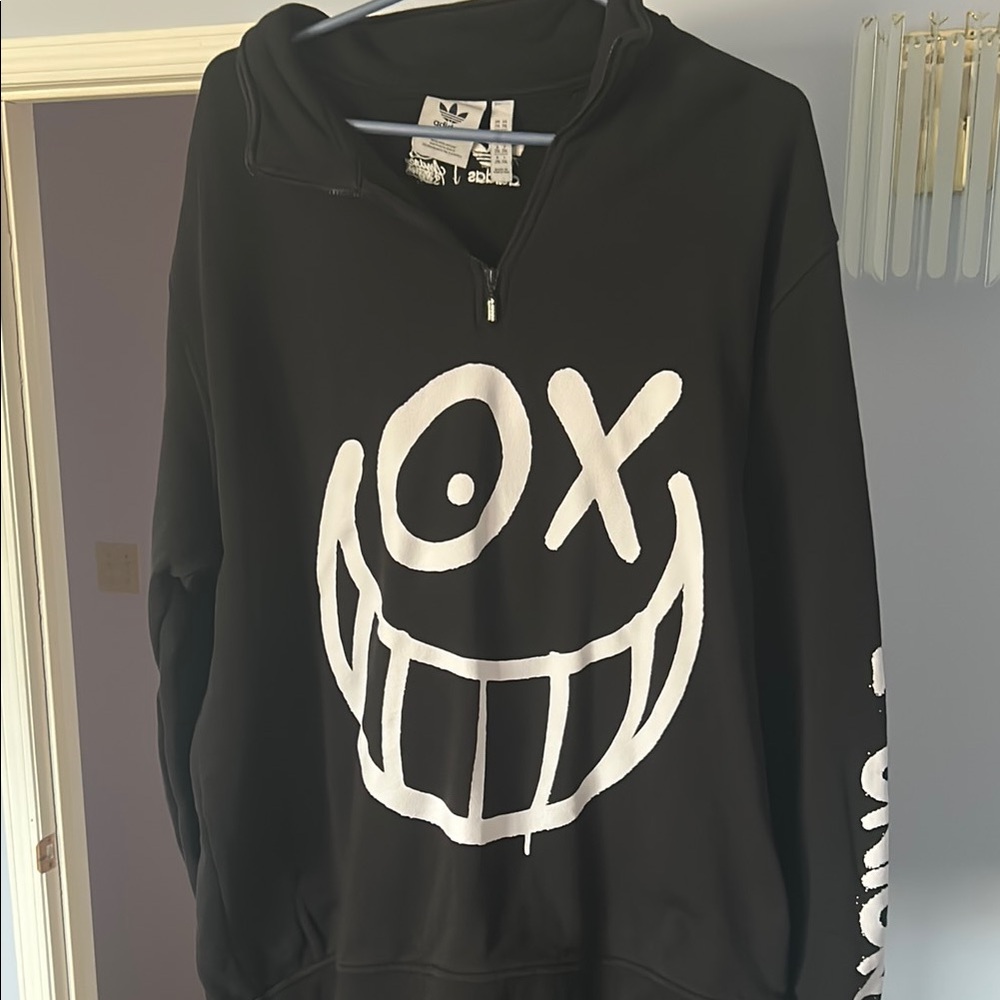 Adidas Black Smiley Face Men's Sweater